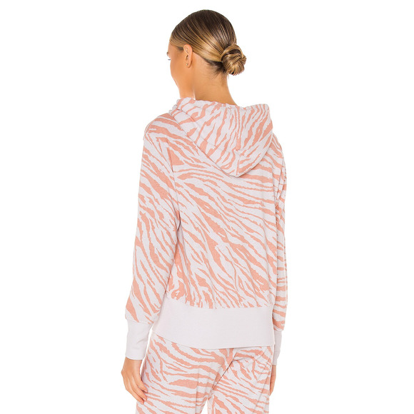 SUNDRY Hoodie XS Orange Zebra Print Long Sleeve Pullover Knit - Picture 4 of 14